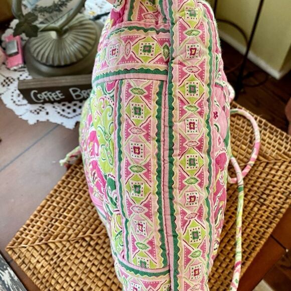 Vera Bradley Pink Green Floral Knapsack Bag main image 3